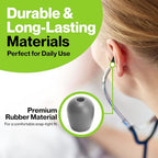 Durabasics Stethoscope Ear Tips Replacement for Littmann Stethoscopes Parts - Compatible with Littmann Ear Tips, Ear Pieces, Replacement Parts for Classic III, Cardiology 3, 4, & IV - Grey