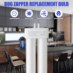 Klahaite Replacement Bulb for K15, X3,T6, T8, T9 Bug Zapper Outdoor, 4-pin, 15W Single U-Shaped Twin Tube Bulb