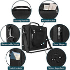 PAVILIA Extra Large Toiletry Bag Travel Bag for Women Men, Hanging Cosmetic Organizer, Water Resistant Makeup Bag for Accessories Toiletries, Travel Essentials Kit (Black)