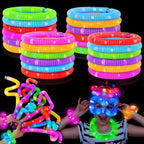 Glow Sticks Bulk Party Favor Supplies for Kids 48 PCS, LED Light up Pop Tubes for Toddlers,Glow in Dark Bracelet Necklace Accessories Decorations for Easter Birthday Wedding Camping