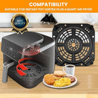 GWY Air fryer Replacement Parts for Ninja AF141 Air Fryer Pro 4-in-1 5 QT, 8.5''×8.5'' Air Fryer Grill Pan Grill Plate Crisper Plate Accessories Tray Rack with Rubber Bumpers, Dishwasher Safe