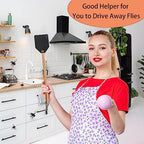 DEBETOOL 2 Pack Sturdy Leather Fly Swatter for Indoors - (19.7”)Long Handle Heavy Duty Wood Fly Swatter With Hanging Rope, Durable Fly Swatter for Outdoor Rustic Bug Swatter Flies,Mosquitoes And Bees