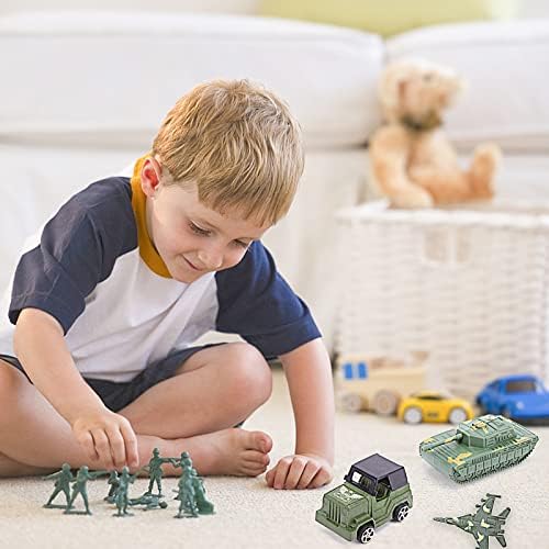 AMOR PRESENT 307 PCS Army Men Military Playset, Army Toys Soldier Playset Plastic Toy Soldiers Figures and Accessories with Vehicles, Aircraft, Tanks, Missiles