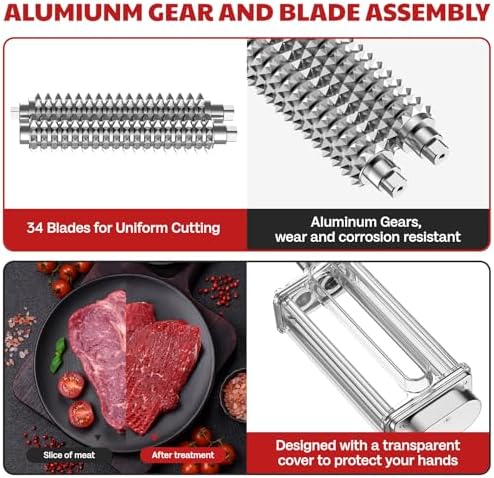Meat Tenderizer Attachment for Kitchenaid Stand Mixer, Meat Tenderizer Machine for Kitchenaid Mixer Accessories, Meat Tenderizer with Stainless Steel Gears by Cofun