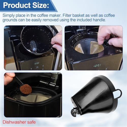 DCC-1200FB Coffee Filter Basket Holder Replacement for Cuisinart Coffee Makers, Brew Basket for Cuisinart Coffee Maker Parts DCC-1200, DCC-1200BCH, DCC-1200BW, DCC-1200CP, DCC-1200MRP1, DCC-1200W