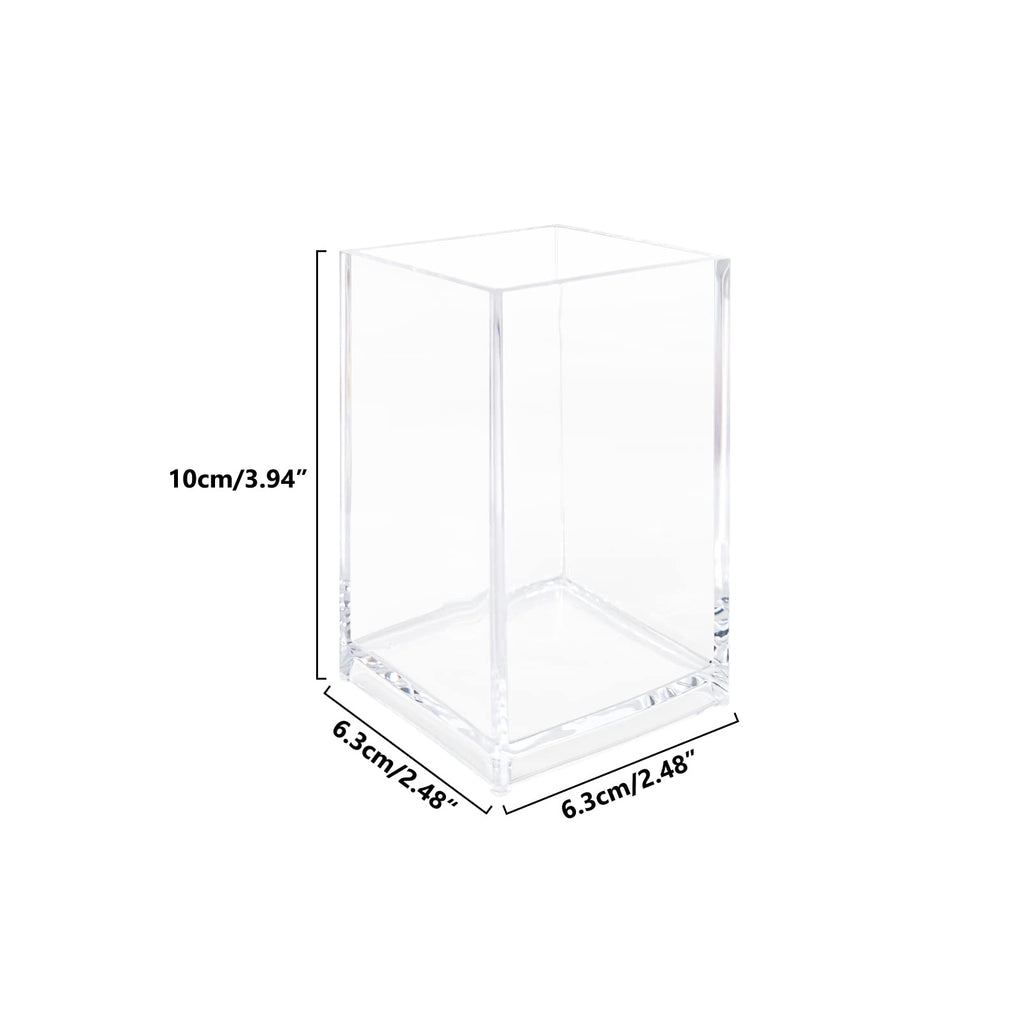 2 Pack Clear Acrylic Pencil Pen Holder Cup, Clear Makeup Brush Holder, Acrylic Cosmetic Brushes Storage