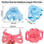 2.8 Medium Matte Hair Claw Clips for Thin Hair, 90' Strong Hold Non-slip Neutral Octopus Jumbo Hair Accessories for Women and Girls (Shiny)