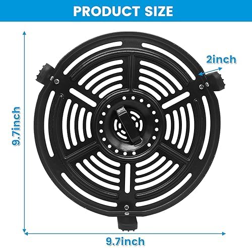 Air fryer Grill Plate for Ninja FD302 6.5 Qt FD101 5 Qt FD401 8 Qt Air Fryer, 9.7' Air Fryer Grill Pan Crisper Plate Replacement Parts Tray Rack Accessories for Ninja OP302 OP305 FD305 Air Fryer