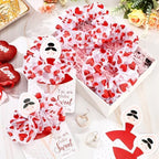 Lyrow 24 Sets Valentine's Day Scrunchies Ballerina Valentines Cards with Hair Accessories Red Gilding Headband Gymnastics Hair Ties Ballet Dancer Exchange Gifts for Girls Party Favors