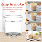 Replacement For Ninja Creami Deluxe Pints and Lids-4 Pack & BPA Free, Dishwasher Safe, Colorful Lids, Clear Ice Cream Cups 16oz Compatible with NC300 NC299AMZ Ice Cream Maker