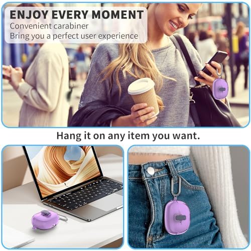 [Secure Lock] for Bose Ultra Open Earbuds Case(2024), TUDIOW Clear TPU Shockproof Protective Cover for Bose Open Ear Wireless Earbuds Accessories with Cleaning Kit & Keychain (Clear Purple)