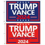 WENWELL Donald Trump and JD Vance 2024 Flags 3x5 Ft,Make America Great Again Trump Vance '24 Presidential Campaign Banners flag for car Boat Outdoor,2-Pack,1 Blue & 1 Red Flag with 2 Brass Grommets Each