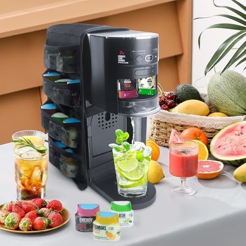 Soda Maker Dust Cover Fits for Ninja Thirsti WC1001, Soda Machine Cover Accessories for Ninja Thirsty Drink System, Extra Pockets Holds 12 Flavor Pods (Cover Only)