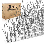 OFFO Bird Spikes Pre-Assembled for Pigeons Birds, Cover 24 Feet Durable Bird Spikes with Stainless Steel for Fence Roof Mailbox Window