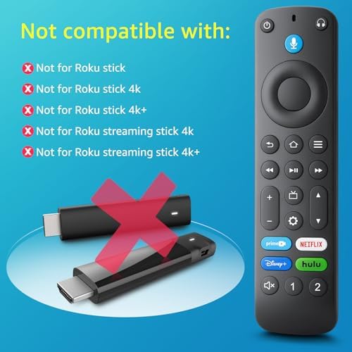 Replacement Voice-Remote-Control for Fire-TV-Stick/TV Cube and Compatible with Insignia/Toshiba/Pioneer Fires Smart TVs