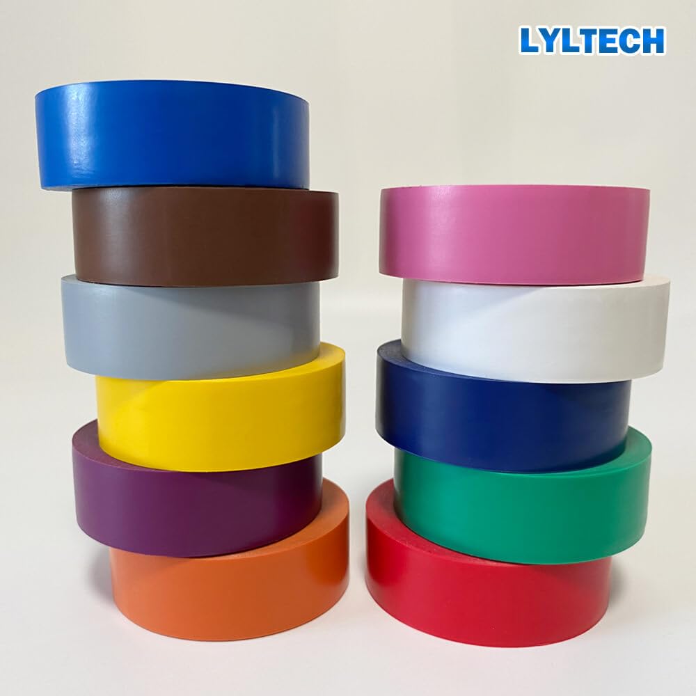 LYLTECH Electrical Tape Matte Rainbow 11 Colors Pack, Waterproof,Strong Adhesive, Durable, Easy-Wrap,3/4-Inch by 30 Feet