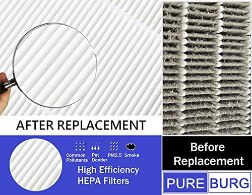 PUREBURG CAP-500FPK Replacement Filter Compatible with Cuisinart CAP-500 Air Purifier,2-Pack(4 Filters) H13 HEPA 3-Stage Filtration Activated Carbon 2-in-1