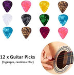 Anvin Acoustic Guitar Accessories Kit Guitar Strings Replacement Changing Tool Including Guitar Acoustic Strings, Picks, Capo, String Winder, Bridge Pins, Picks for Guitar Players Beginners (48 Pcs)