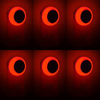 KINUR 6 Pack Red LED Plug into Wall with Dusk to Dawn sensors Plug in Night Lights for Kids Room, Bedroom, Bathroom, Baby Nursery,Stair Lights, Hallway Light