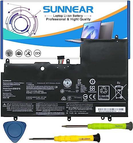 L14M4P72 45Wh Laptop Battery Replacement for Lenovo Yoga 3-1470 Yoga 700-14ISK Series Notebook L14S4P72 5B10G84689 5B10K10226 5B10G75095 5B10K10224 7.4V 6280mAh