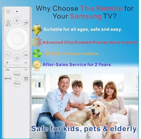 Replacement for Samsung Frame tv Remote, for 2019-2024 Samsung Frame Remote, Samsung Remote Control for Smart TV with Voice Function. for Crystal QLED QLED 4K 8K Frame TV.(No Solar).
