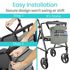 Vive Wheelchair Bag for Accessories (12" x 5 x 12") - Large Adjustable, Folding, Waterproof Backpack - Fits Walkers, Rollators, and Chairs - Pouch for Elderly & Seniors - Caddy Pouch Tray Attachment