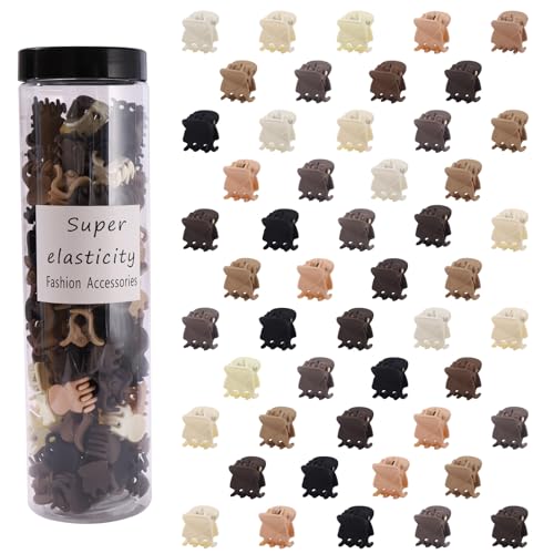 100Pcs Small Hair Clips, Cute Tiny Claw Clips for Thin Hair with Strong Grip, Neutral Color Hair Accessories for Girls Women, Birthday Christmas Gifts