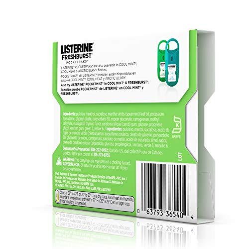 Listerine Freshburst Pocketpaks Portable Breath Strips, Dissolving Breath Freshener Strips Kill 99% of Germs that Cause Bad Breath, Portable for On-the-Go, Minty Flavor, 12 x 24-strips