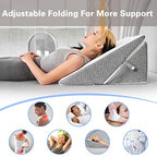 ORIVIN Bed Wedge Pillow for Sleeping Post Surgery Adjustable Memory Foam Bed Wedge Triangle Elevated Pillows for medcline Acid Reflux