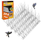 XPCARE 33.6 Feet Bird Spikes for Pigeons Small Birds, Bird Spikes with Stainless Steel Base, Durable Anti-Bird Nest Fence Pigeons Spike