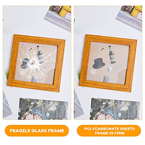 Zonon Clear Polycarbonate Sheets Plastic Sheet Thin Rigid Shatter Resistant Plastic Panel for DIY Crafts Document Picture Frames(5 Pcs,8 x 10 x 0.04 Inch)