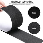 4.4 Inches x 7 Feet Strong Sticky Back Heavy Duty Hook and Loop Tape with Adhesive, Non-Slip Couch Cushion Grip Accessories, Double Sided Strip Roll to Prevent Sliding, Black