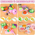 121Pcs Play Kitchen Accessories, Kids Kitchen Playset, Pretend Play Food Tea Party Set, Toy Kitchen Kids Cooking Real with Apron＆Chef Hat, Utensils Cookware Pots＆Pans, Toy Organizer, Toddler Toys Gift