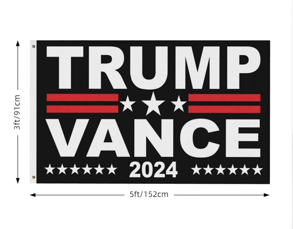 Trump Vance 2024 Flag 3x5 Donald Trump J.D. Vance 2024 America President Flags Made in USA Outdoor Double Sided 3 Ply Heavy Duty Banner with 2 Brass Grommets UV protection Fade Resistant for Indoor Outdoor Decor Gift