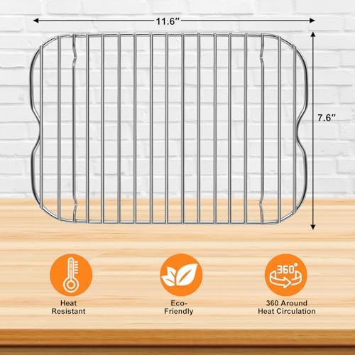 Air Fryer Rack for Ninja Foodi FG551 Smart XL Indoor Grill with Air Fry, 11.6''*7.6'' Stainless Steel Air Fryer Accessories Roasting Steamer Grill Racks Baking Tray，Dishwasher safe