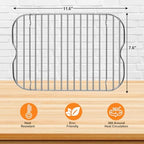 Air Fryer Rack for Ninja Foodi FG551 Smart XL Indoor Grill with Air Fry, 11.6''*7.6'' Stainless Steel Air Fryer Accessories Roasting Steamer Grill Racks Baking Tray，Dishwasher safe