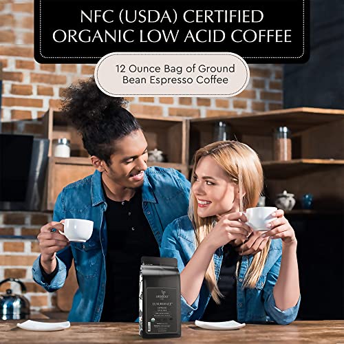 Lifeboost Coffee Espresso Ground Coffee - Low Acid Single Origin USDA Organic Coffee - Non-GMO Espresso Coffee Third Party Tested For Mycotoxins & Pesticides (Espresso Ground 12oz)