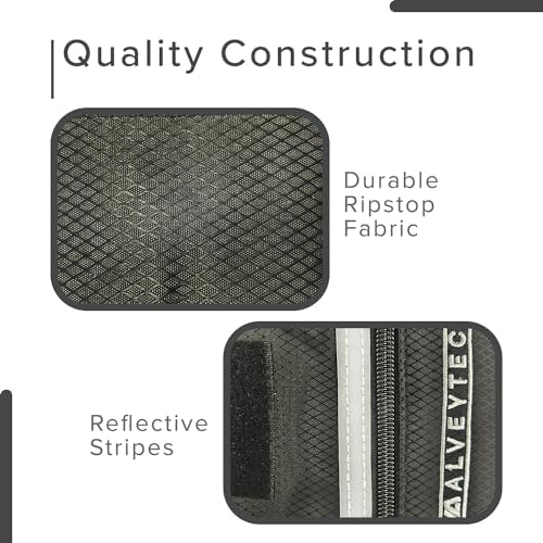 AlveyTech Water-Resistant Saddle Bag (Large, Black) - For Mobility Scooters, Wheelchairs, & Power Chairs - Lightweight & Easy to Install - Storage Organizer - Electric Wheelchair Accessories Adults