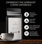 Lifeboost Coffee Whole Bean Hazelnut Coffee - Low Acid Single Origin Non-GMO Organic Coffee Beans - Third Party Tested For Mycotoxins & Pesticides - 12 Ounces