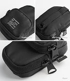 Ringke Mini Pouch Two Pocket, Small Bag for Universal Wireless Ear Buds, Durable Waterproof Keychain Accessories Compatible with AirPods Pro 2nd Generation and AirPods 4 Case - Black