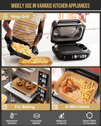 130PCS Air Fryer Liners Disposable for Ninja FG551/DG551 6-in-1 Indoor Grill, MMH Airfryer Parchment Paper Liner Rectangular for Ninja Smart XL Air Fryer, Ninja IG601 Foodi Airfryer Oven Accessories