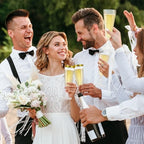 SUREHOME Champagne Flutes Plastic 100 Pack Gold Glitter Champagne Glasses Disposable Mimosa Glasses 5.5 Oz Sparkle Clear Acrylic Wedding Toasting Glasses Bulk for Party Bar Accessories Cocktail Cups