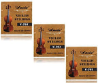 3 Packs Full Set Replacement Stainless Steel 4/4 Size Violin Strings E A D G