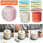 Creami Pint Containers Replacement for Ninja Creami Deluxe Pints 24oz NC501, Compatible with Ninja NC501 NC500 Series Creami Deluxe Ice Cream Makers (NC500 Series - 6 Pack)
