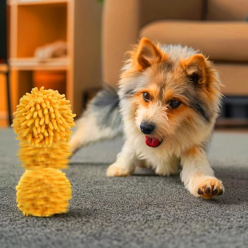 Interactive Dog Toys Ball, Self Rolling Dog Ball with Cover Anti-Chewer for Small/Medium/Large Puppy Pet Toys, Active Rolling Ball for Dogs Enrichment, Motion Activated Toys That Move its Own Orange