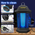 Bug Zapper Outdoor, Mosquito Zapper Outdoor, Electric Fly Zapper, Bug Zapper, Mosquito Killer, Fly Traps, 3 Prong Plug, Flying Insects Zapper Indoor Outdoor 90-130V, 4200V, ABS Plastic Outer (Black)