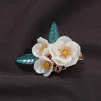 A Pair of Duckbill Clips White Pearl Flowers Hair Accessories Handmade Hair Clips for Women