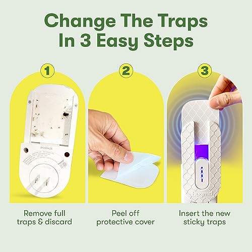 BugMD No Buzz Zone - Refillable UV Bug Zapper, Mosquito Zapper, Flying Insect Trap, Bug Catcher, Plug in Fly Trap Indoor, Flea Trap for Inside Your Home, Gnat and Fruit Fly Traps for Indoors Plug in