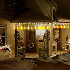 Kwaiffeo Outdoor Christmas Lights, Meteor Shower Lights 12 inch 8 Tube 192 LED Icicle Christmas Lights for Tree Thanksgiving New Year Holiday Party, Wedding Lights Wedding Decorations, Warm White