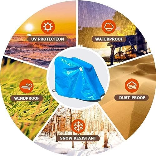 Wheelchair Cover Waterproof Thickened Velvet Lining,Outdoor Mobility Scooter Covers,Travel Storage Power Electric Wheelchair Accessories with Free Carrying Bag (Blue)
